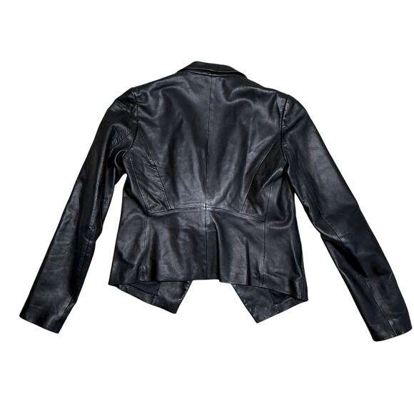 Theory Black Lamb Leather Open Front Jacket XS - Picture 8 of 13
